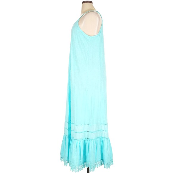 Torrid Swim Maxi Dress Size 1X Blue Cotton Crochet Hem Cover Up Sleep Lounge NWT - Picture 4 of 12